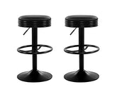 Set of 2 Kitchen Bar Stools Gas Lift Bar Stool Chairs Swivel Barstools Black